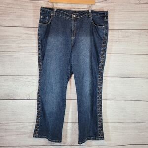 𝅺dgh Side Criss Cross Accent Jeans Blue Size 22 Wide Petite